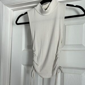 Mock neck Sleeveless Top with tie side detail